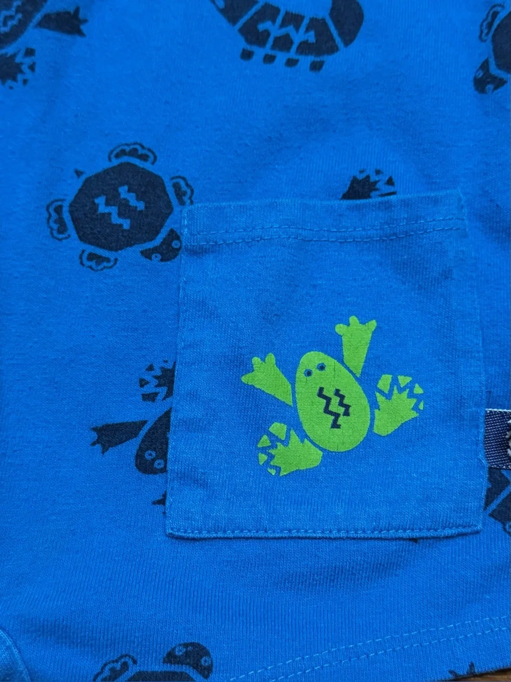 Vintage 90s Carter’s Baby Boy Shorty Romper Size 9-12 Months Blue Frog Turtle